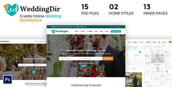 Download WeddingDir – Wedding Directory PSD Template Nulled 