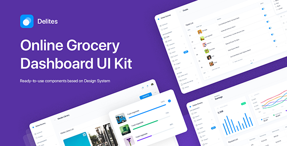 Download Delites – Grocery Dashboard UI Kit for Adobe XD Nulled 