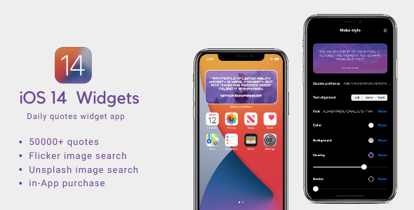 Download iOS14 widget Quote app with in app purchase Nulled 