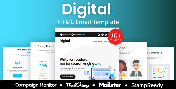 Download Digital – Multipurpose Responsive Email Template 30+ Modules Mailchimp Nulled 