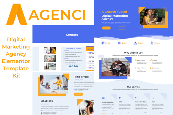 Download Agenci – Digital Marketing Agency Elementor Template Kit Nulled 