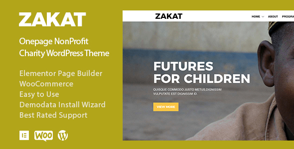 Download Zakat – Onepage Elementor Charity WordPress Theme Nulled 