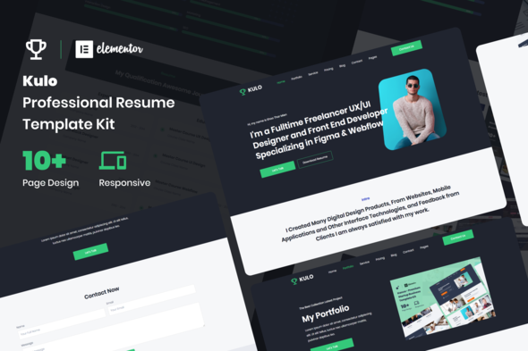 Download Kulo – Professional Resume Elementor Template Kit Nulled 