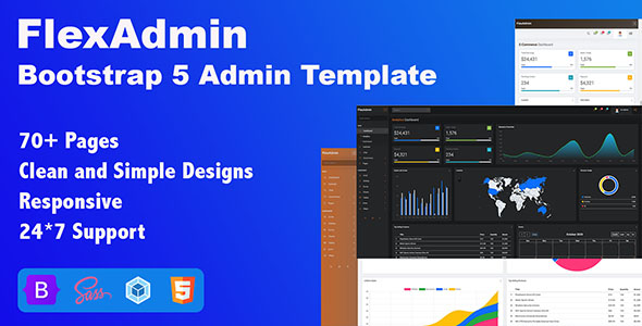 Download FlexAdmin –  Bootstrap 5 Admin Template Nulled 
