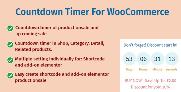 Download Countdown Timer For WooCommerce Nulled 