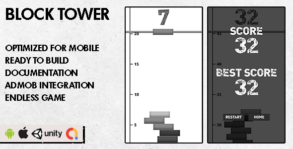 Download Block Tower – Unity Game – Android Hypercasual Game Nulled 