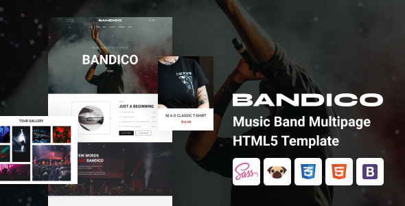 Download Bandico – HTML5 Music and Band Template Nulled 