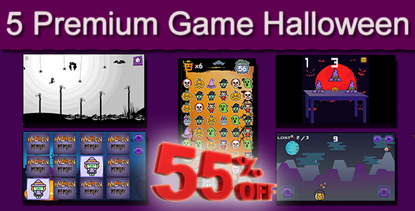 Download Halloween 5 in 1 Bundle – HTML5 Mobile Game Nulled 