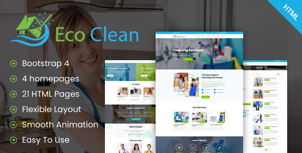 Download Eco Clean – Cleaning HTML Template Nulled 