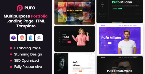 Download Pufo – Multipurpose Portfolio Landing Page Template Nulled 
