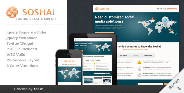 Download Soshal Responsive Business Landing Page Nulled 