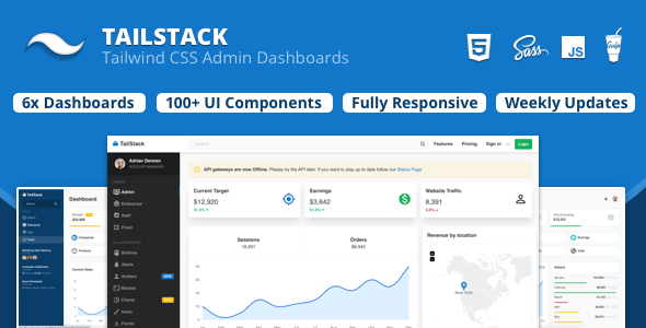 Download TailStack – Tailwind CSS Admin Dashboards Nulled 