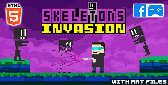 Download Skeletons Invasion – HTML5 Game – Facebook Instant Game – Pixel Art Shooter Nulled 