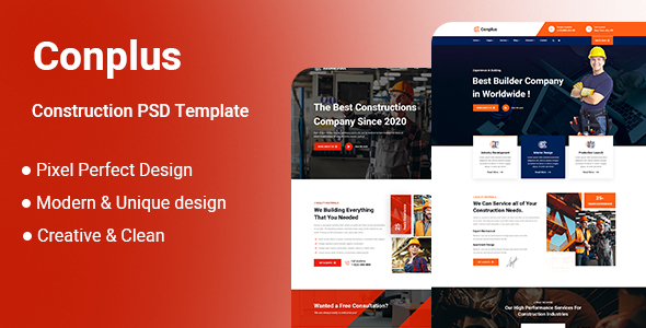 Download conplus –  Construction PSD Template Nulled 