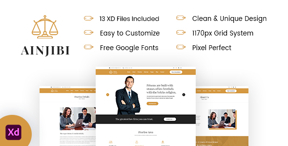 Download Ainjibi – Attorney and Lawyer XD Template Nulled 
