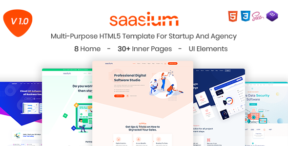 Download Saasium – Multi-Purpose HTML5 Template For Startup And Agency Nulled 