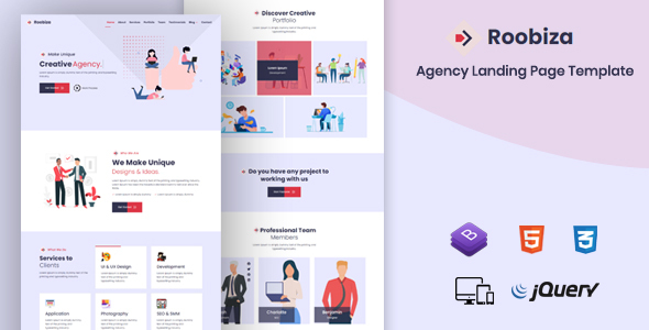 Download Roobiza – Agency Landing Page Template Nulled 