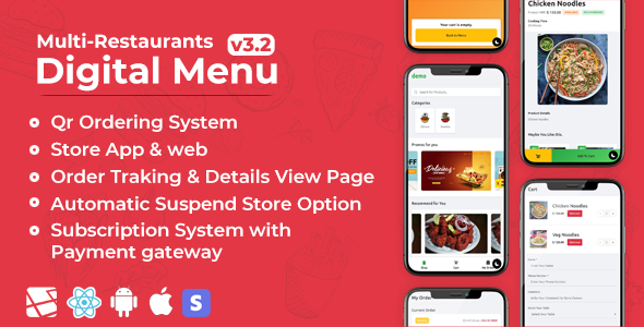 Download Chef – Multi-restaurant Saas – Contact less Digital Menu Admin Panel with – React Native App Nulled 