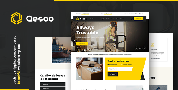 Download Qesco | Logistic Shipping Company HTML Template Nulled 