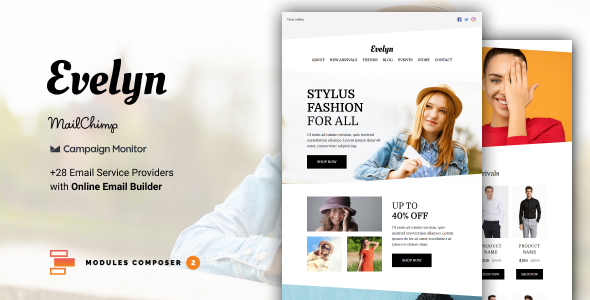 Download Evelyn – E-commerce Responsive Email for Fashion & Accessories with Online Builder Nulled 