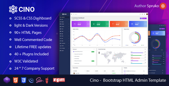 Nulled Cino – Bootstrap Dashboard HTML Template free download