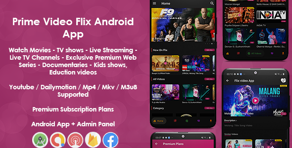 Download Prime Video Flix App: Movies – Shows – Live Streaming – TV – Web Series – Premium Subscription Plan Nulled 