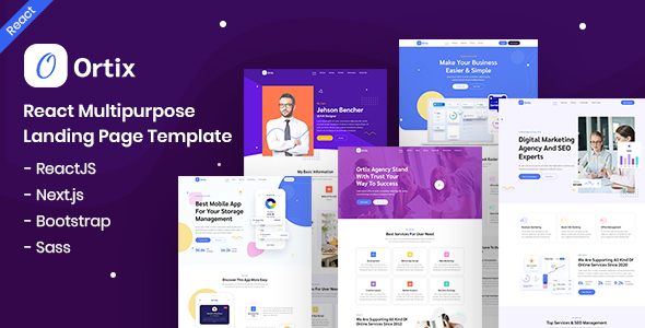 Download Ortix – React Multipurpose Landing Page Template Nulled 