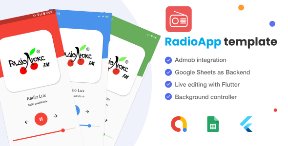 Download Flutter Radio App with Google Sheets as Backend – Admob Nulled 