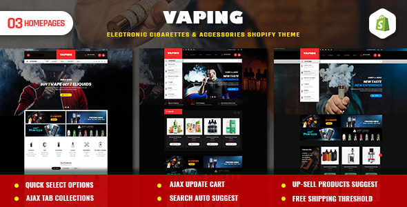 Download Vaping | Electronic Cigarettes & Accessories Shopify Theme Nulled 