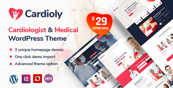 Download Cardioly – Cardiologist and Medical WordPress theme Nulled 