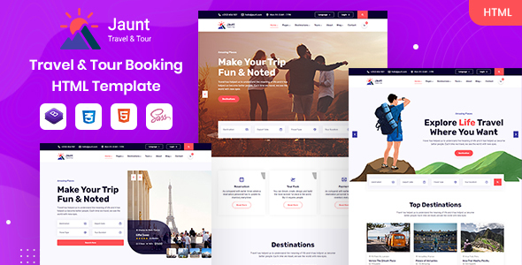 Nulled Jaunt – Travel & Tour Booking HTML Template free download