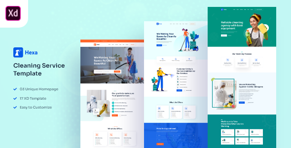Download Hexa – Cleaning company XD Template Nulled 