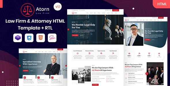 Download Atorn – Law Firm & Attorney HTML Template Nulled 