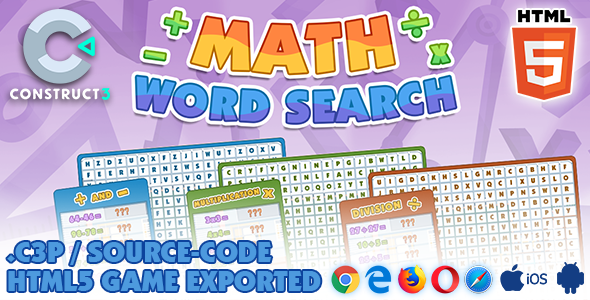 Download Math Word Search HTML5 Game – Construct 3 Source-code Nulled 