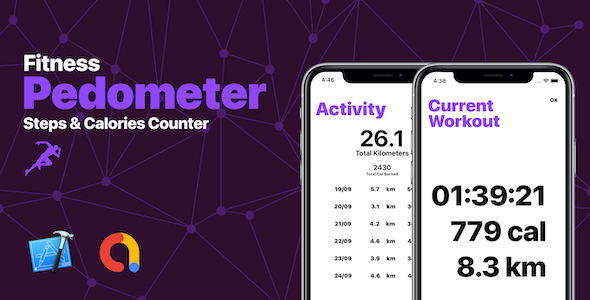 Download Pedometer – Fitness Steps & Calories Counter App with AdMob Nulled 