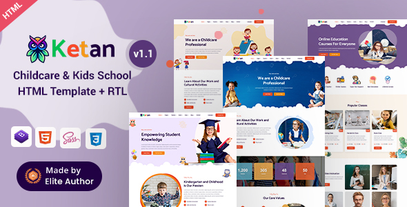 Download Ketan – Childcare & Kids School HTML Template Nulled 