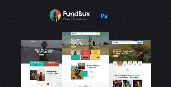 Download FundBux Charity & Fundraise PSD Template Nulled 