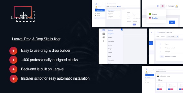 Download LaraBuilder – Drag&Drop site builder and CMS Nulled 