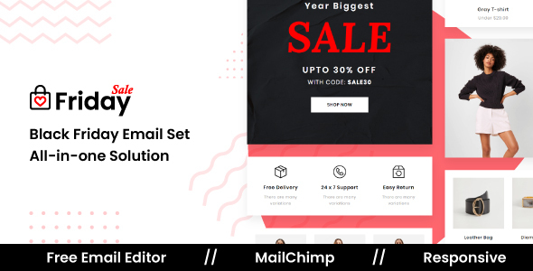 Download FridaySale – Responsive Email Template For Black Friday Nulled 