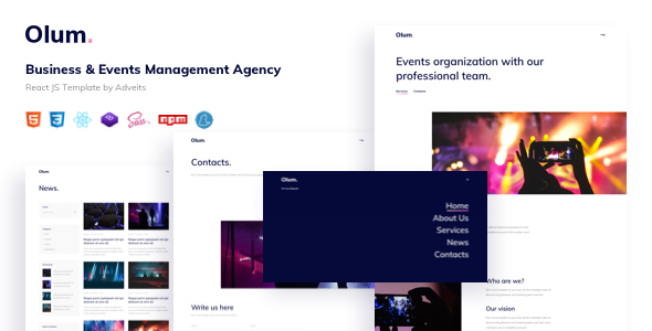 Download Olum – Business & Events Management Agency React JS Template Nulled 