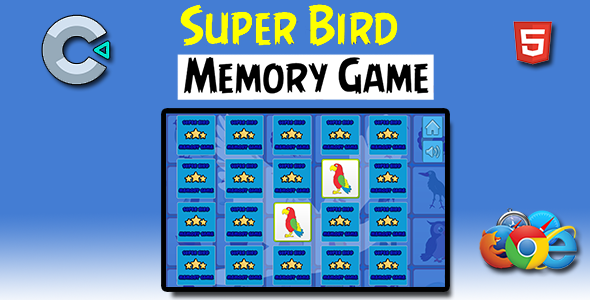 Download Super Birds Memory – HTML5 Mobile Game Nulled 