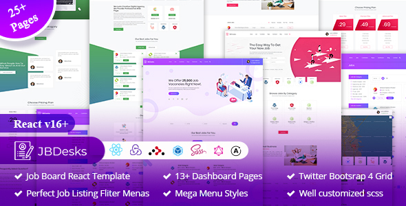 Download JBDesks – React Job board Template with  GraphQL & Apollo client Nulled 