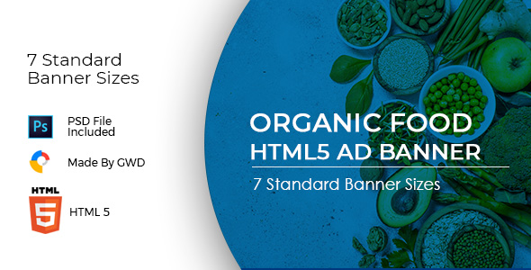 Download Animated Html5 Organic Food Ad Banners Template Nulled 