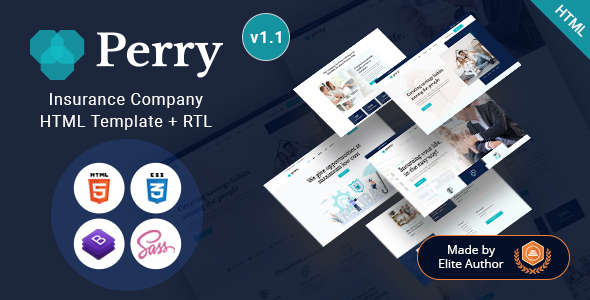 Download Perry – Insurance Company HTML Template Nulled 