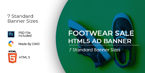 Download Animated Html5 Footwear Sale Ad Banners Template Nulled 