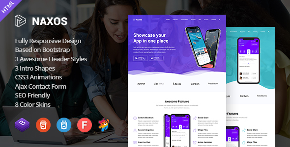 Download Naxos – App Landing Page Template Nulled 