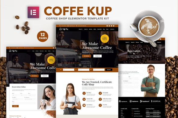 Download CoffeeKup – Cafe & Coffee Shop  Elementor Template Kit Nulled 