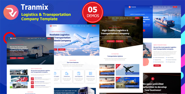 Download Tranmix – Logistics & Transportation Company Template Nulled 