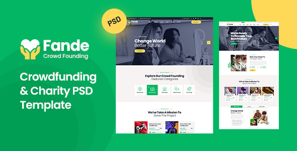 Download Fande – Crowdfunding & Charity PSD Template Nulled 