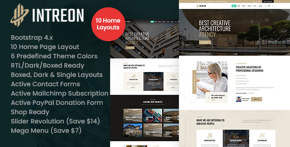 Download Intreon – Interior & Architecture HTML Template Nulled 